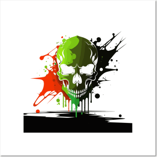 Graffiti Paint Skull Creative Posters and Art